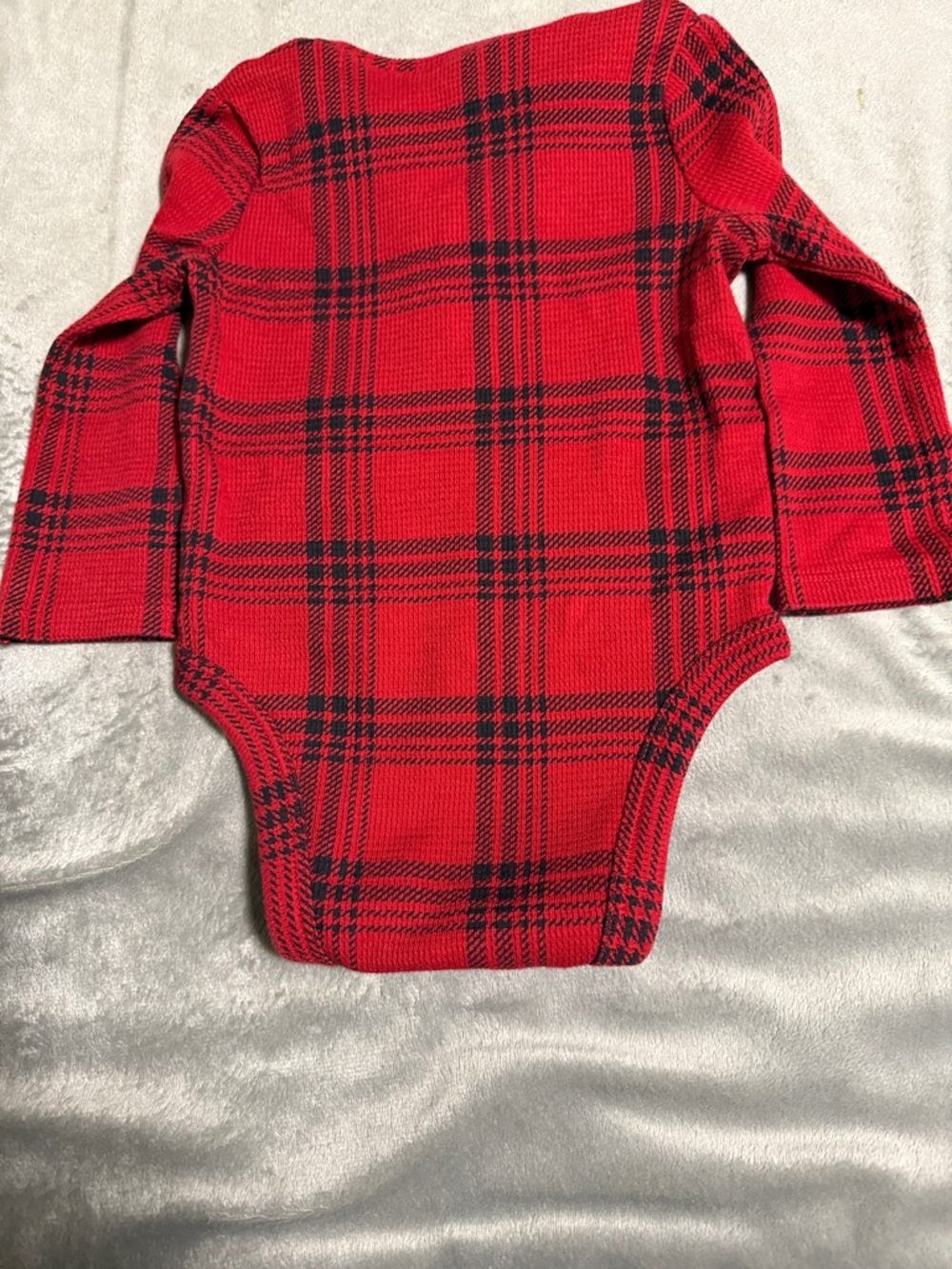 jumping beans Red & Black Plaid Long-Sleeve Baby Bodysuit - Picture 3 of 3